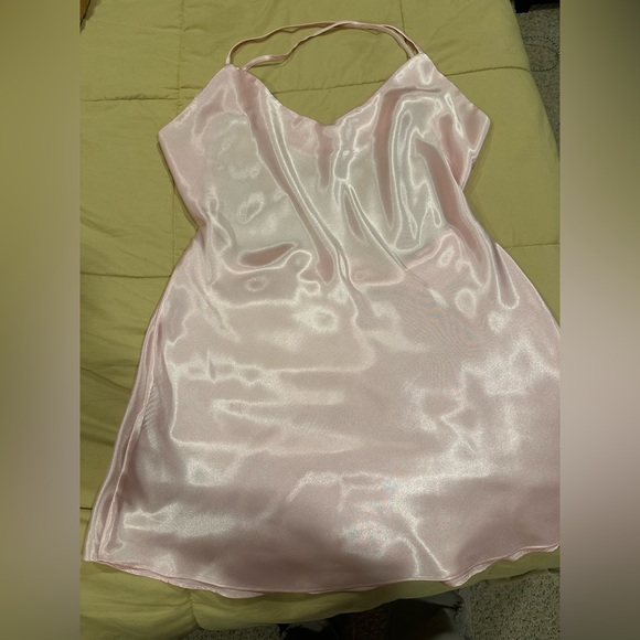 Victoria's Secret Other - Victoria’s Secret Pale Pink Silky Chemise Slip Dress Lingerie Négligée Size L